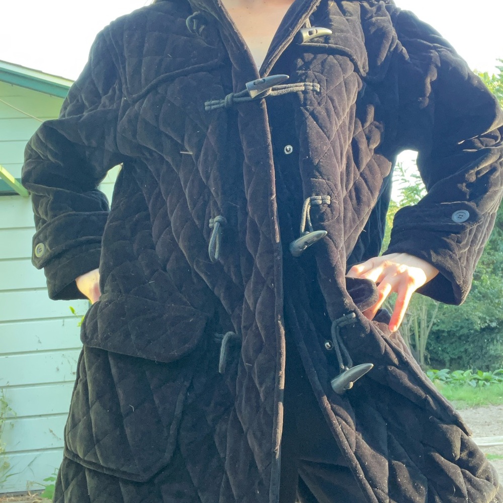 Jones New York Black Quilted Coat